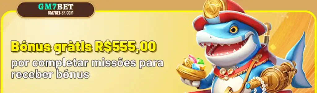 Oferta de bônus grátis de R$555 no GM7BET cassino